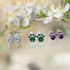 Paw Print Birthstone Earrings