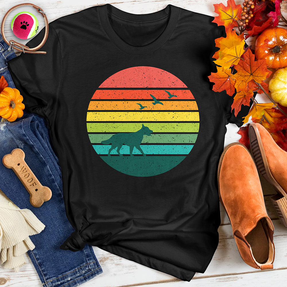 Sunset Dog and Birds Tee