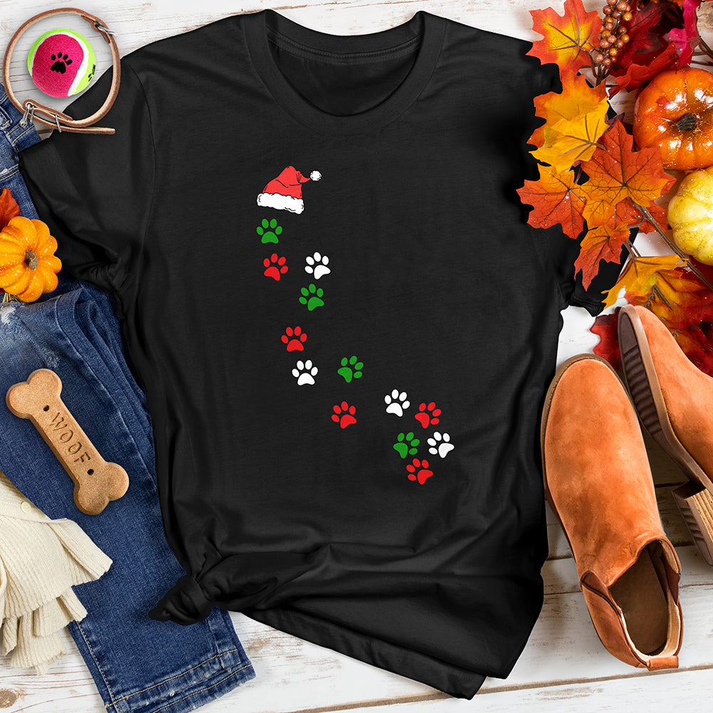 Santa Hat Paw Path Tee