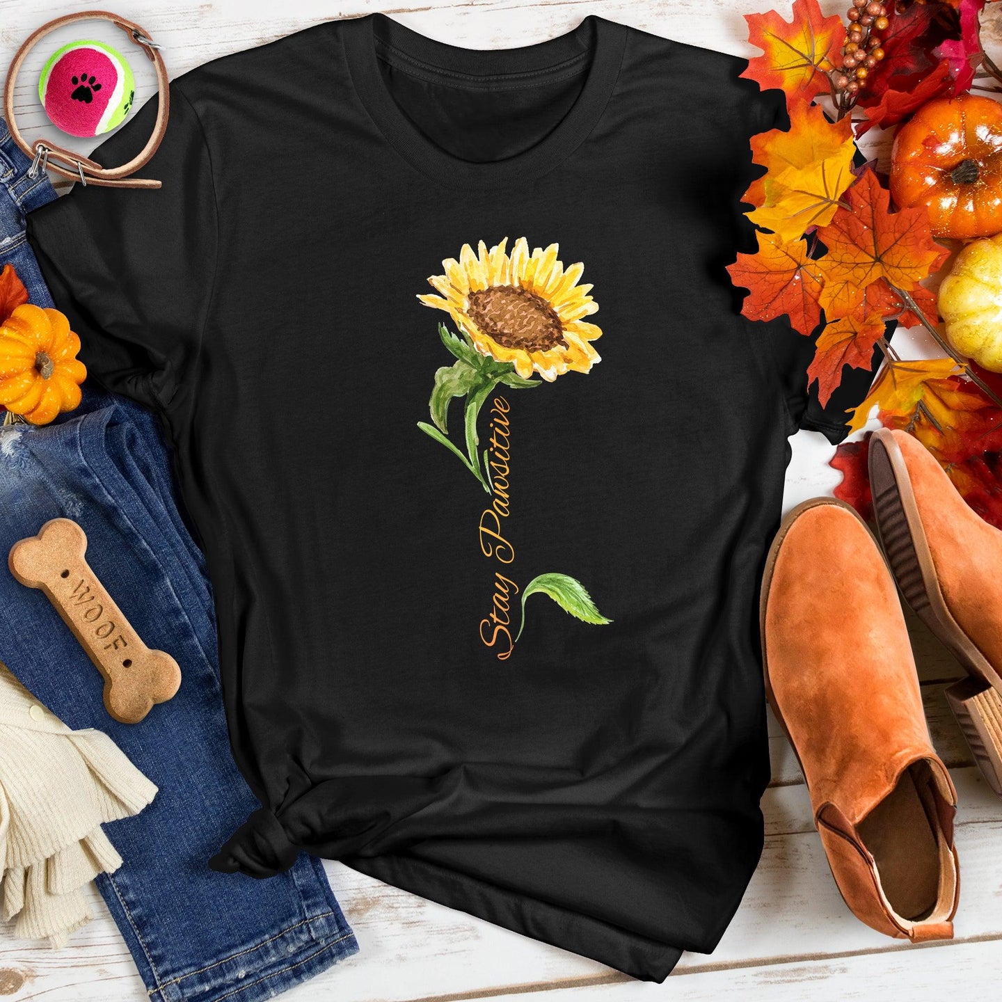 Stay Pawsitive Stem Tee