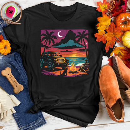 Nighttime Beach Scene Tee