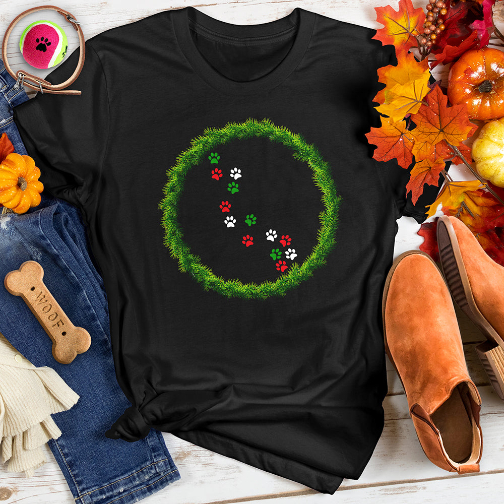 Paw Holiday Wreath Tee