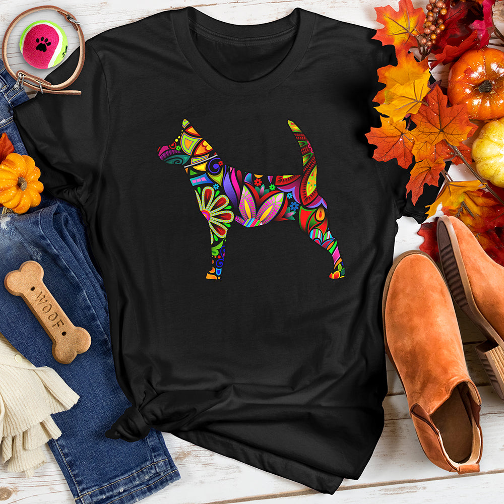 Flower Ornament Dog Tee