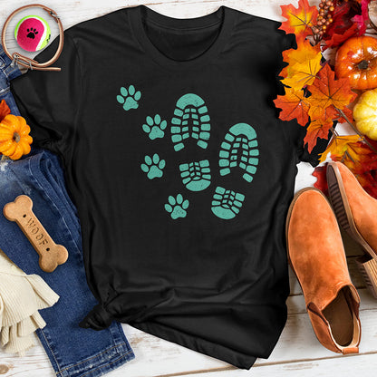 Dog and Man Footprints Tee