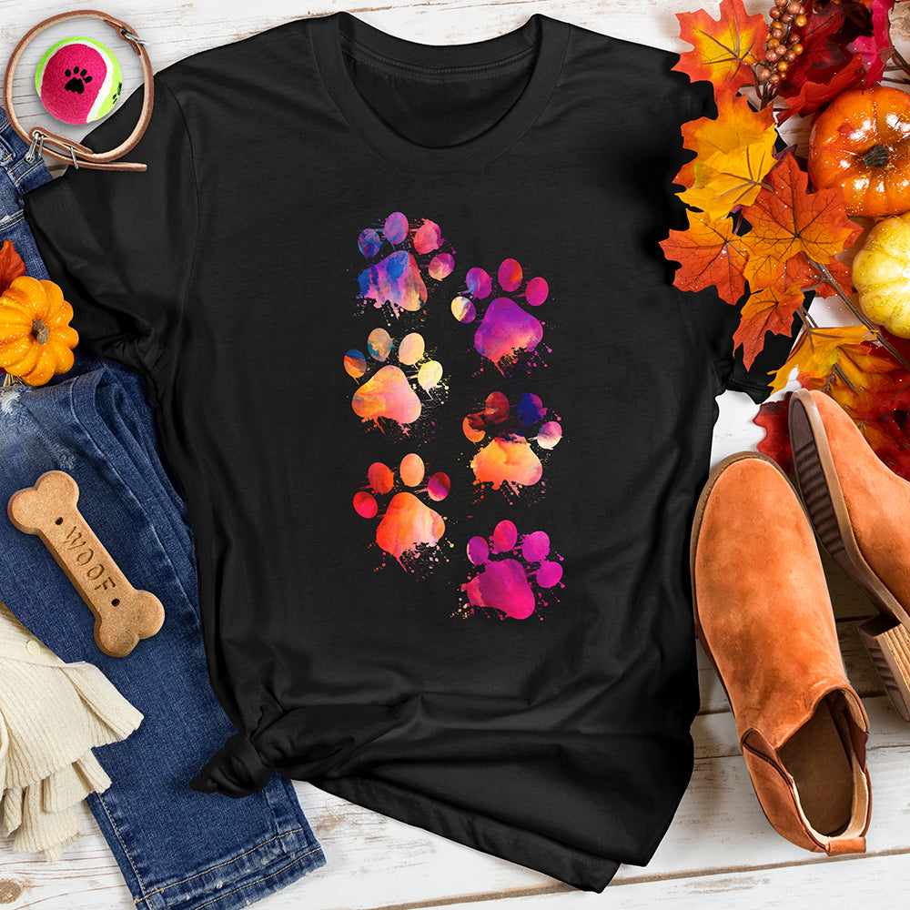 Vibrant Paw Splash Tee