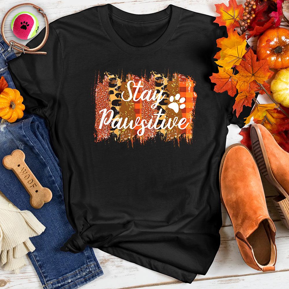 Stay Pawsitive Leopard Fall Tee