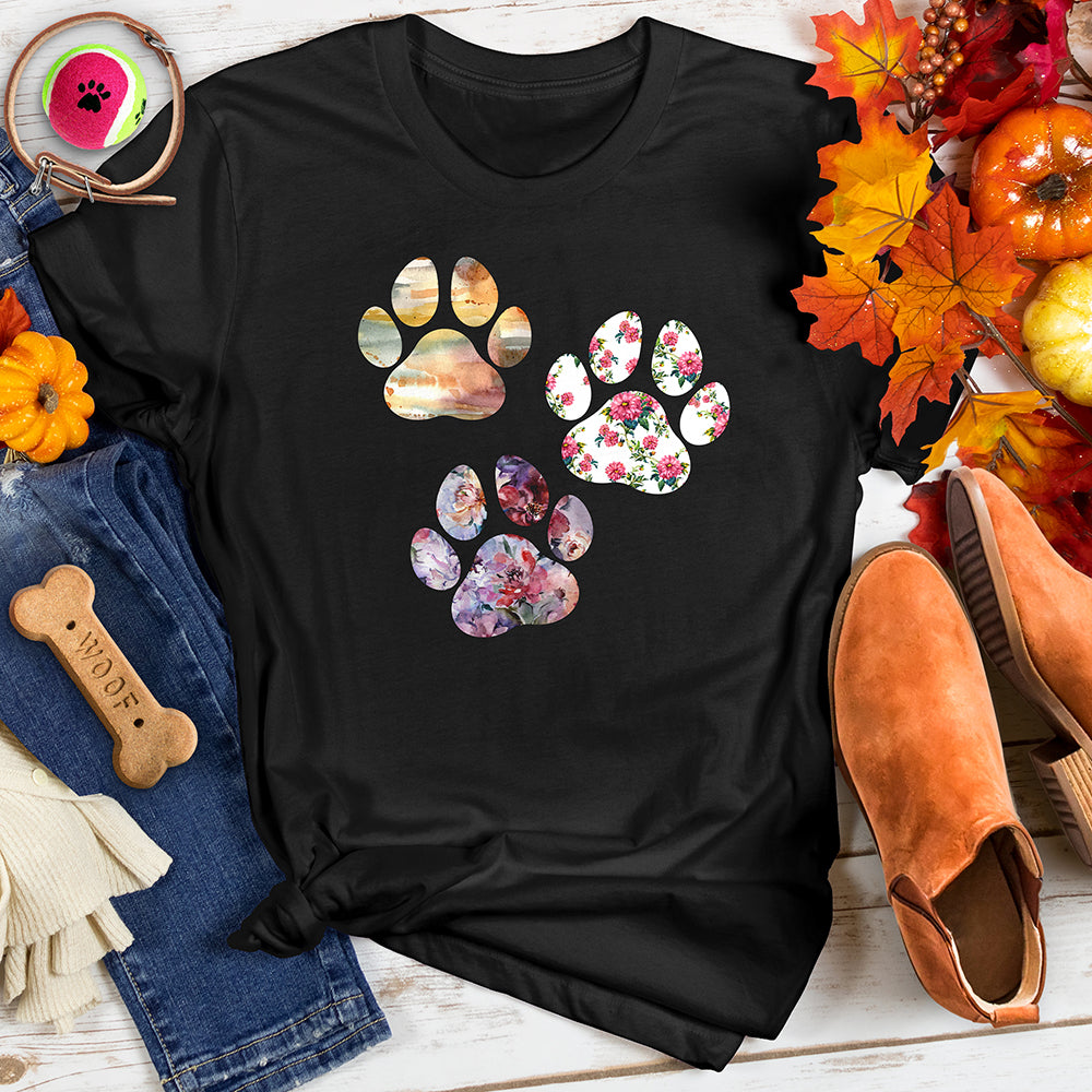 Watercolor Paw Prints Tee
