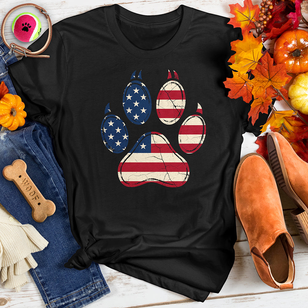 Dog Paw US Flag Tee