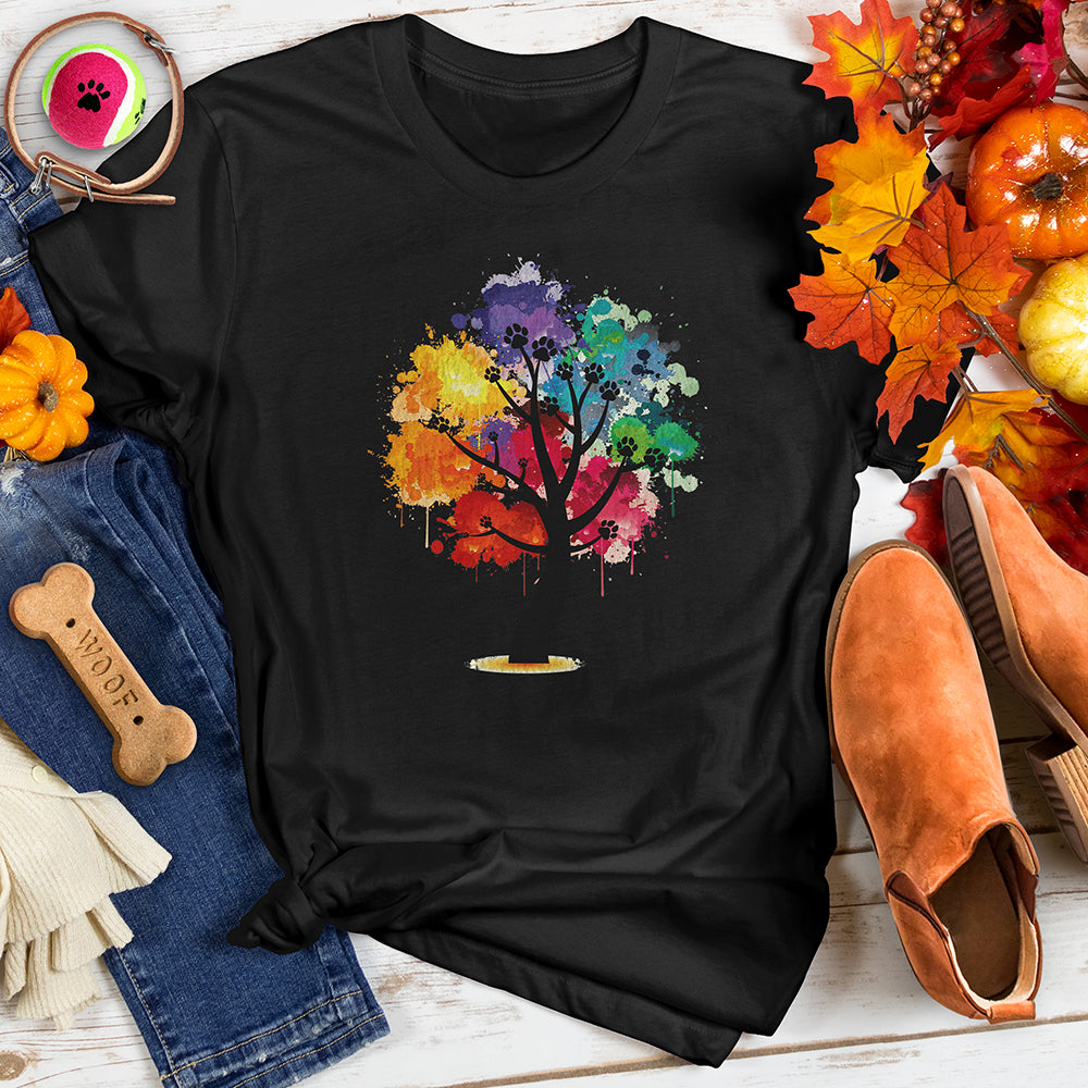 Rainbow Paw Tree Tee