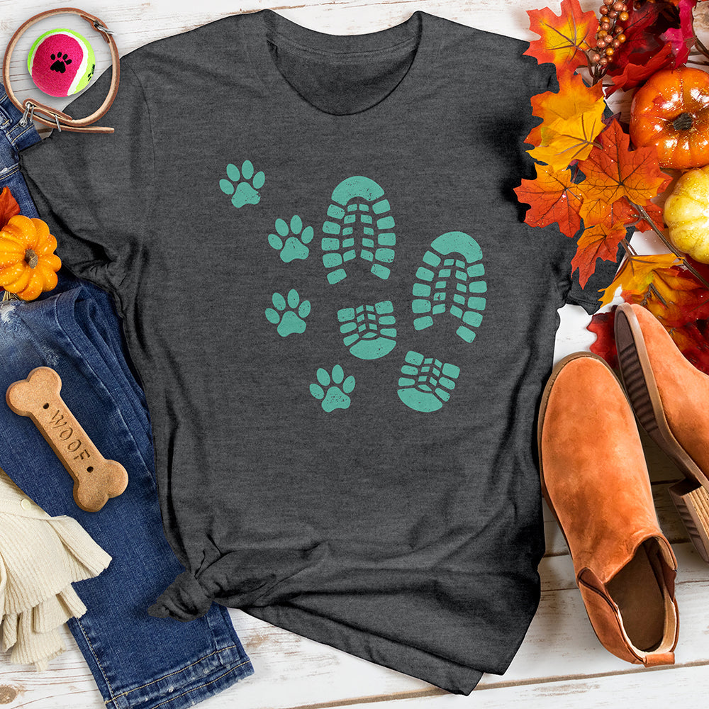 Dog and Man Footprints Tee