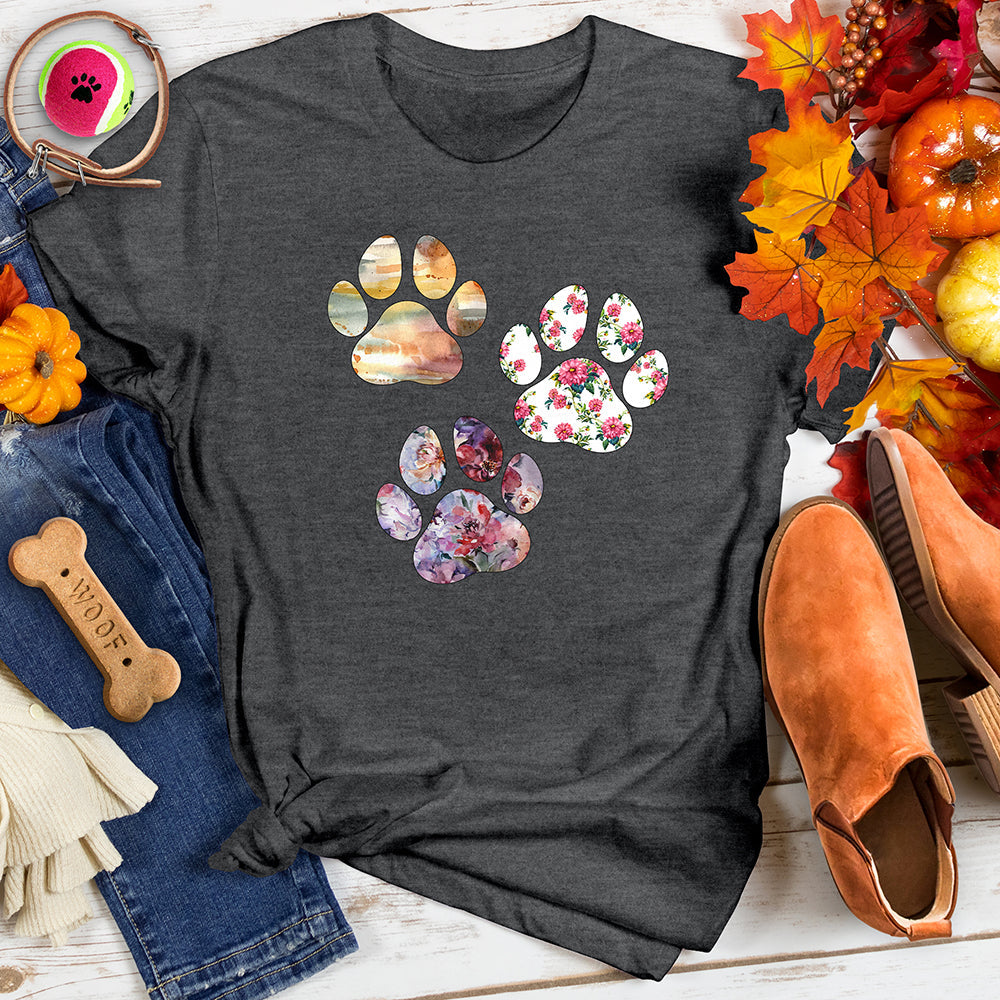 Watercolor Paw Prints Tee