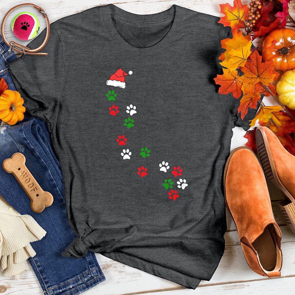 Santa Hat Paw Path Tee