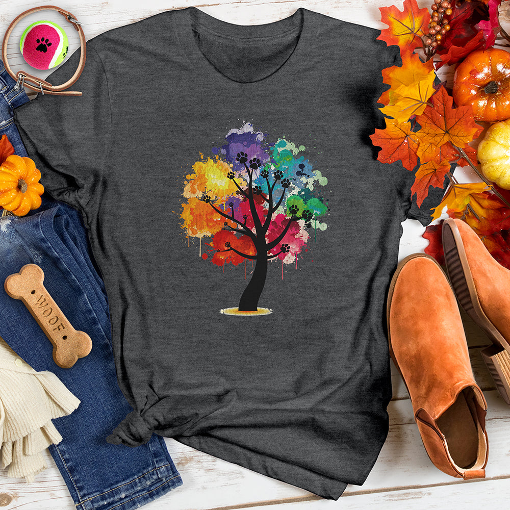 Rainbow Paw Tree Tee
