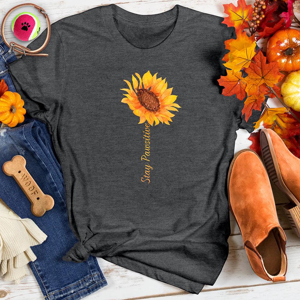 Stay Pawsitive Sunflower Art Tee