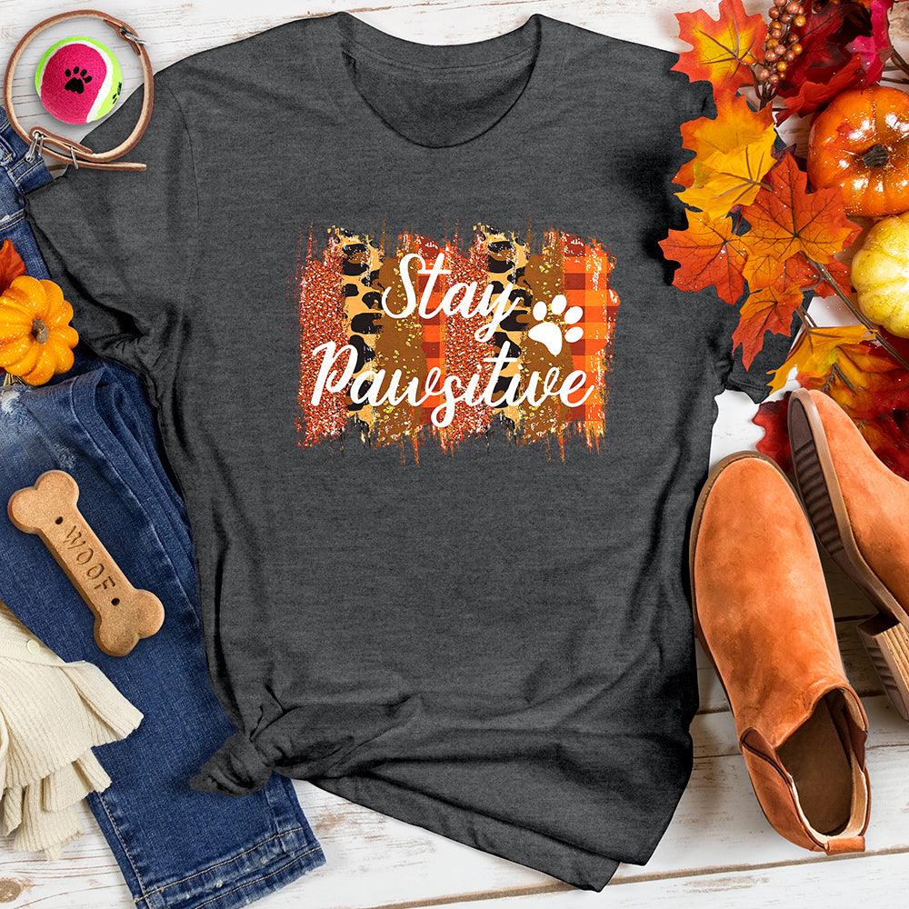 Stay Pawsitive Leopard Fall Tee
