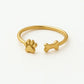 Gold Paw & Bone Hug Ring