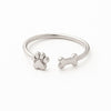 Silver Paw & Bone Hug Ring