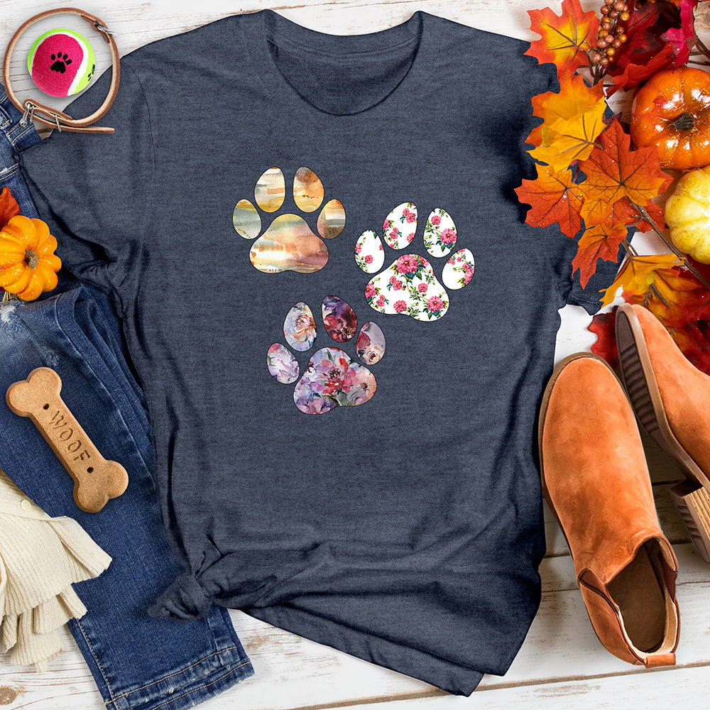 Watercolor Paw Prints Tee