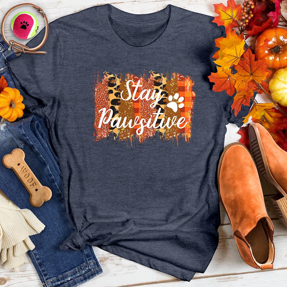 Stay Pawsitive Leopard Fall Tee