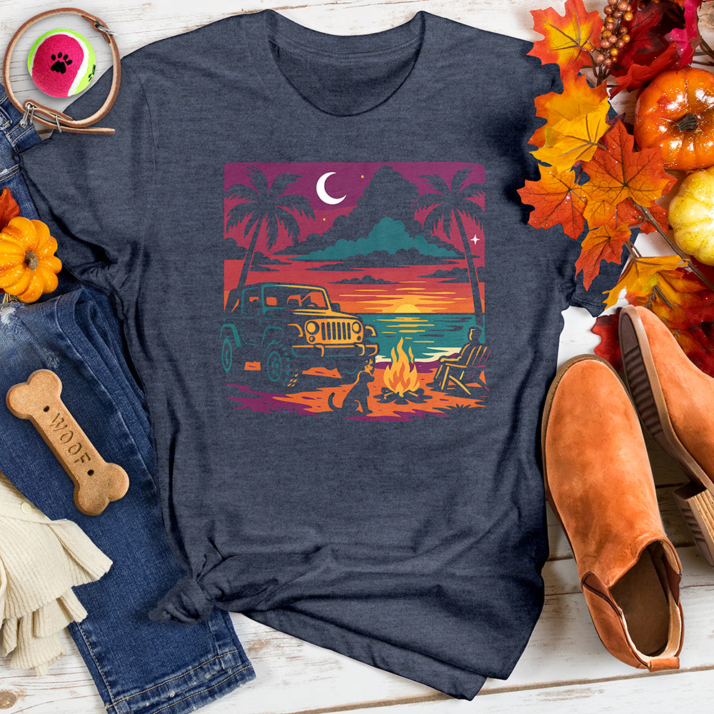 Nighttime Beach Scene Tee