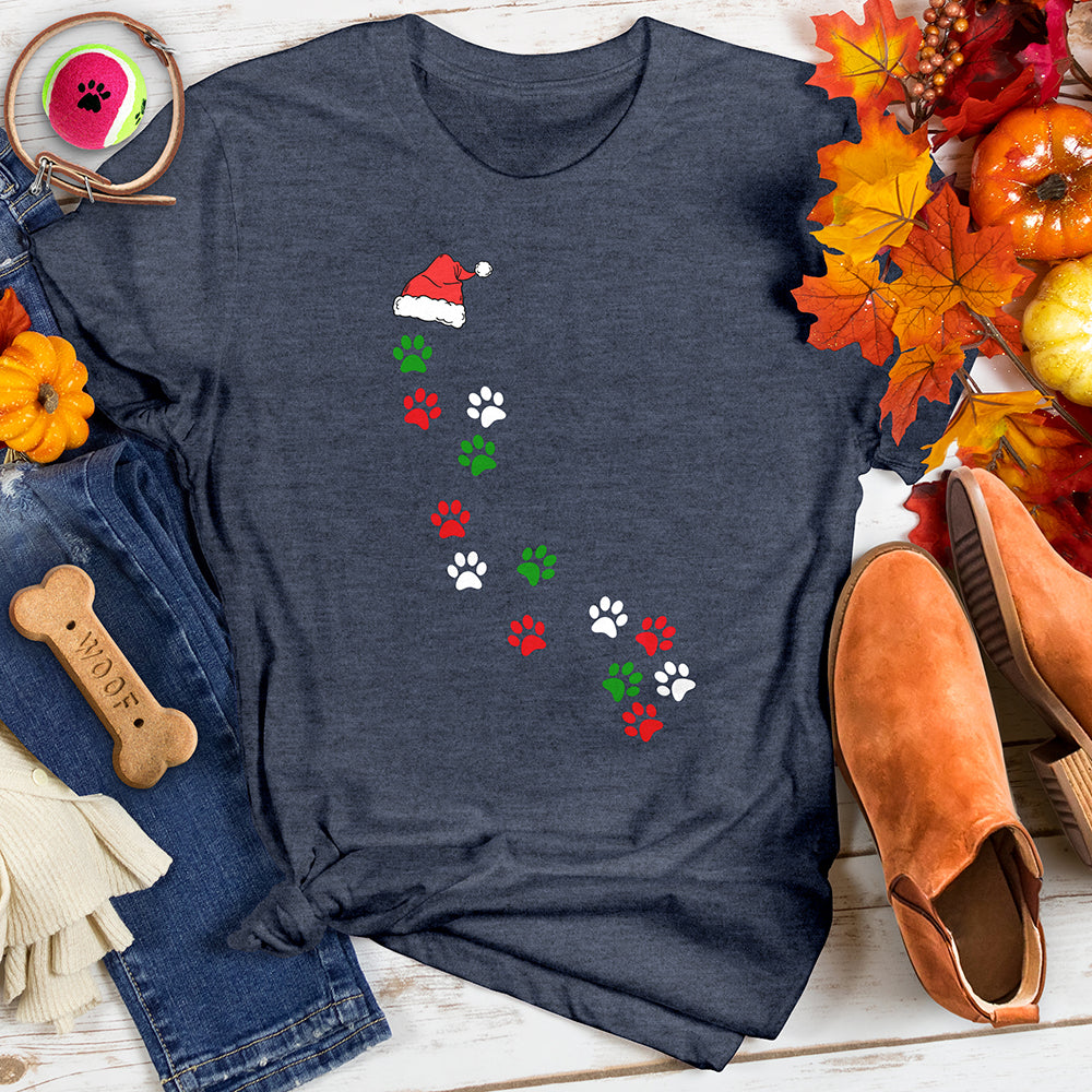 Santa Hat Paw Path Tee