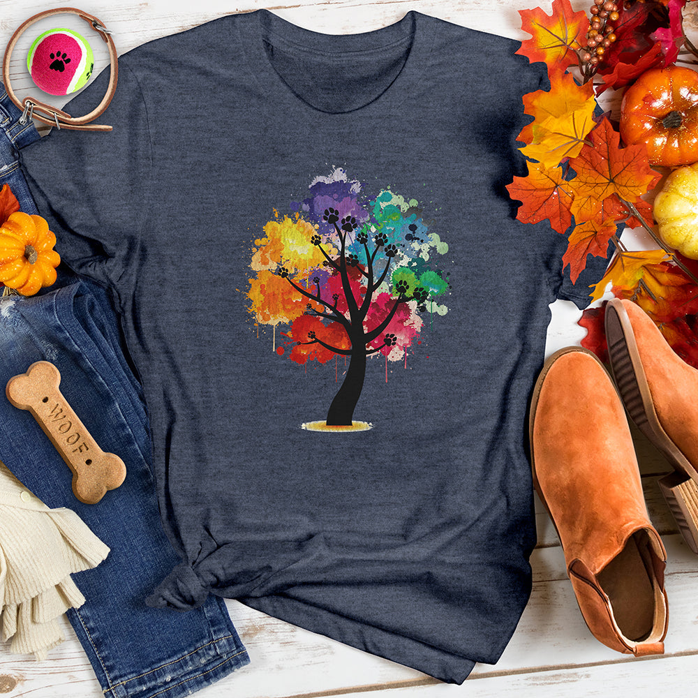 Rainbow Paw Tree Tee