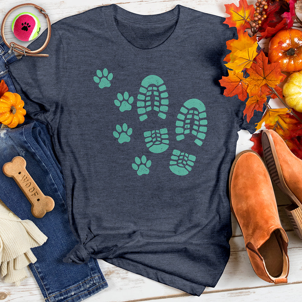 Dog and Man Footprints Tee