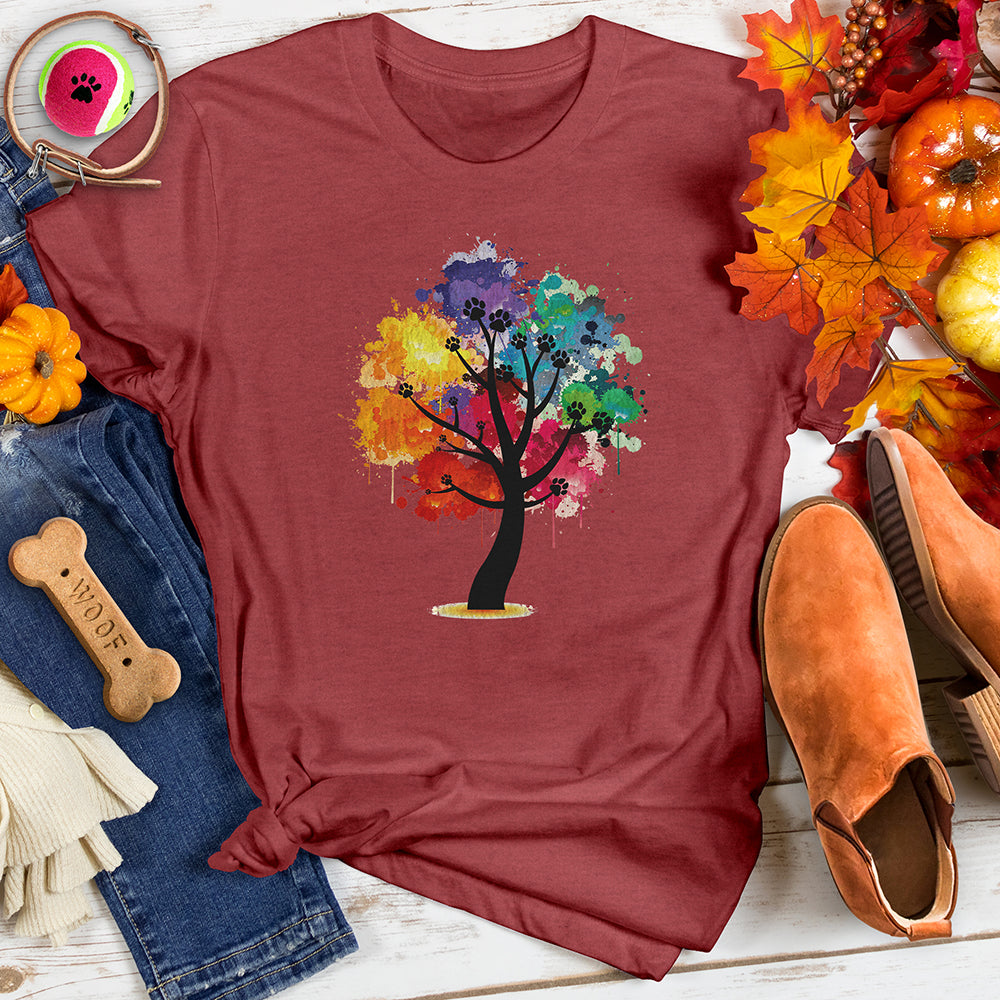 Rainbow Paw Tree Tee