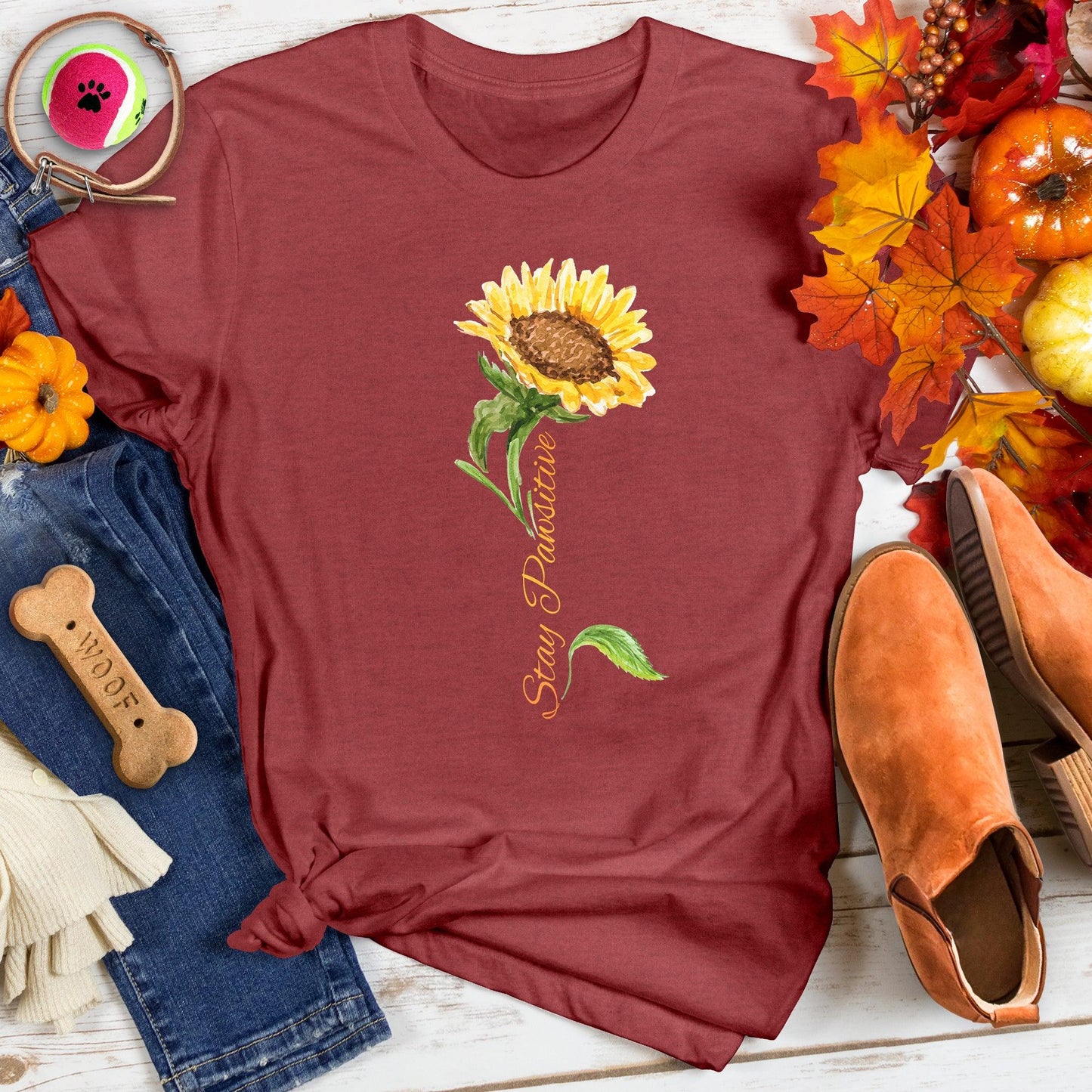 Stay Pawsitive Stem Tee