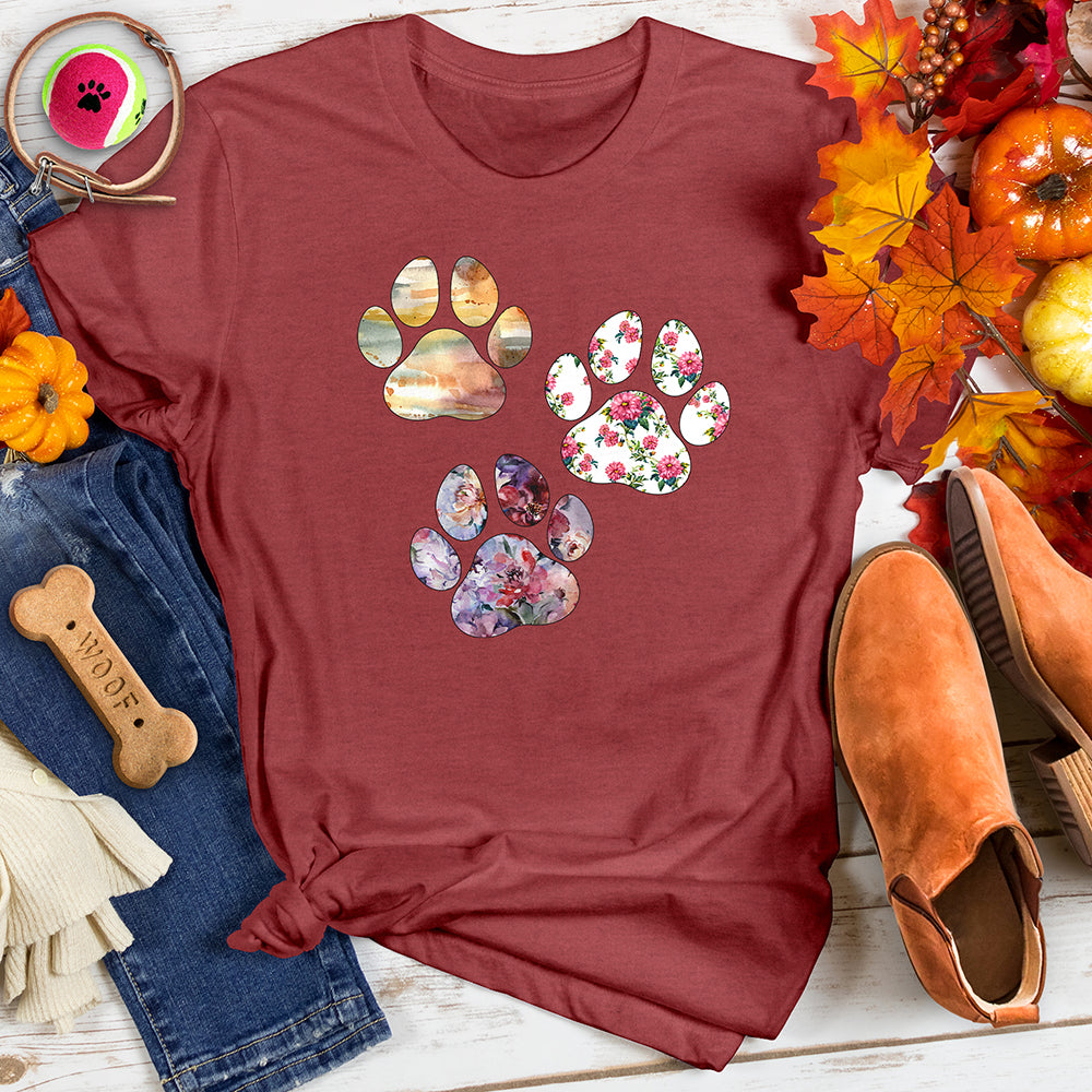 Watercolor Paw Prints Tee