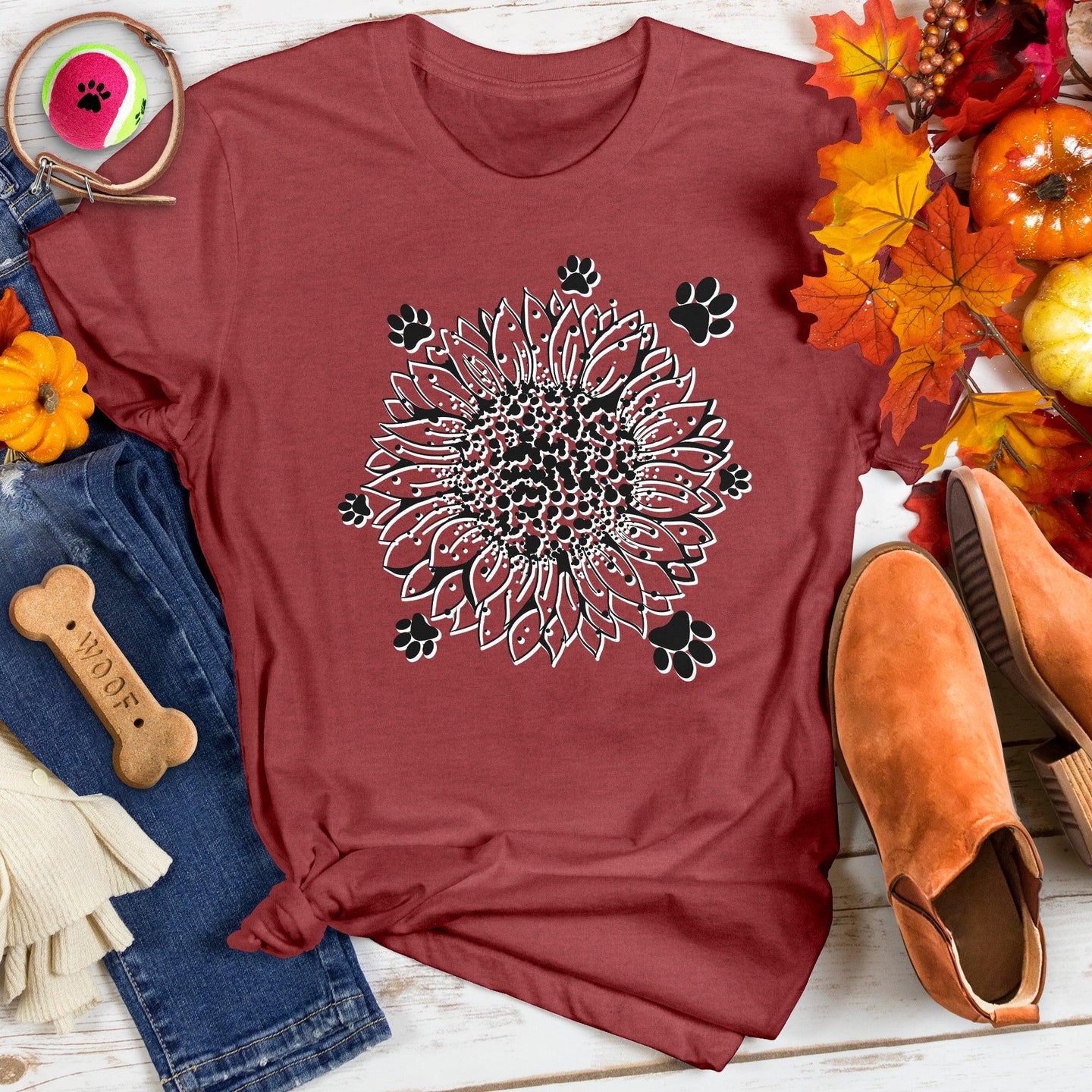 Blooming Sunflower Paws Tee