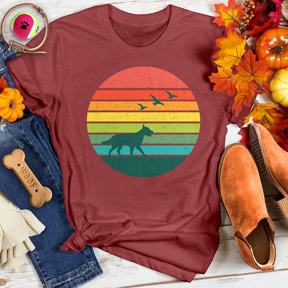 Sunset Dog and Birds Tee