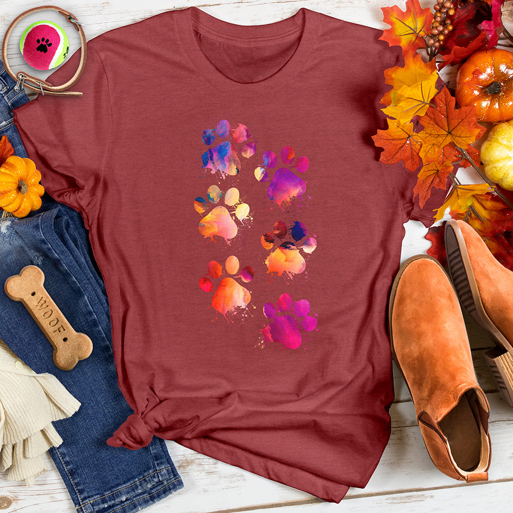Vibrant Paw Splash Tee