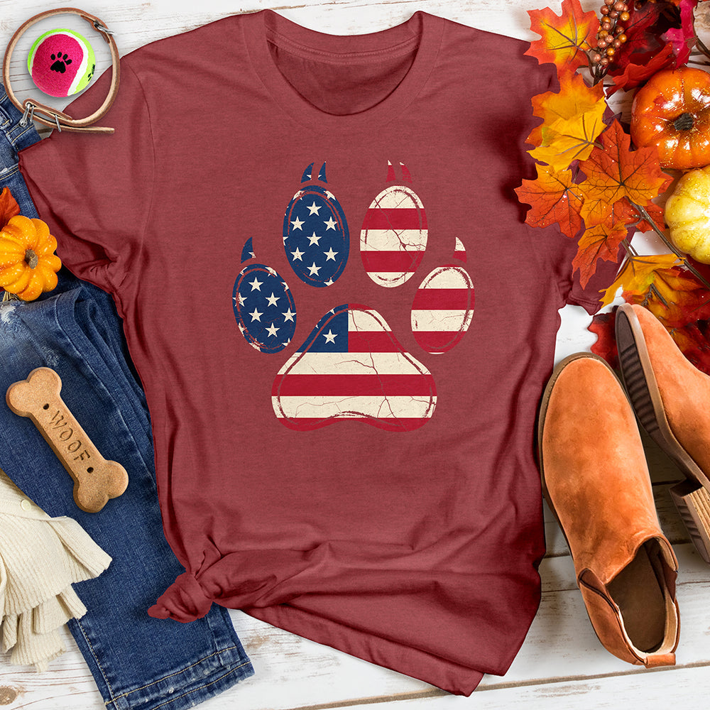 Dog Paw US Flag Tee