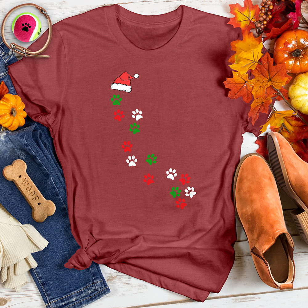 Santa Hat Paw Path Tee