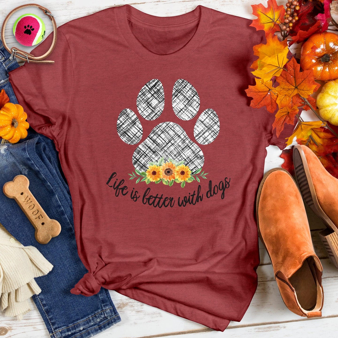Life is Better with Dogs Sunflower Tee