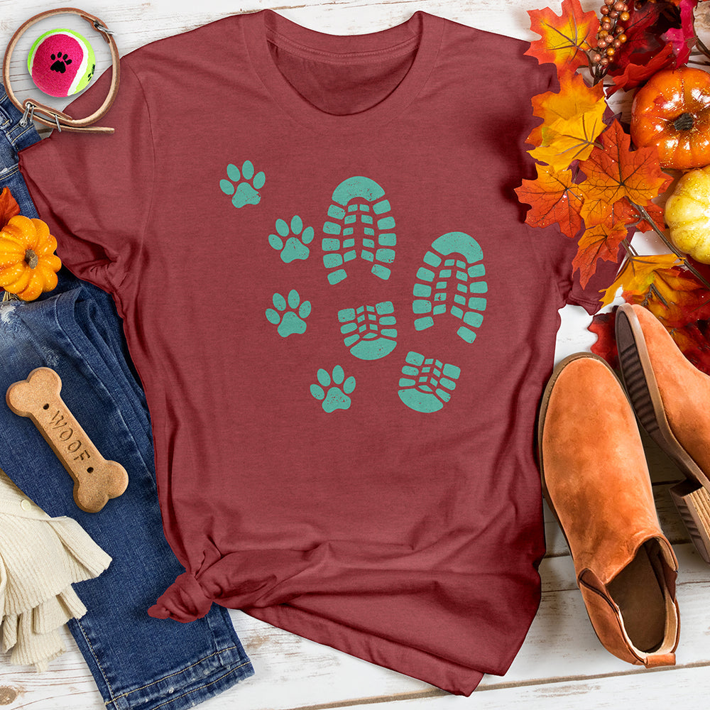 Dog and Man Footprints Tee