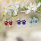 Paw Print Birthstone Earrings