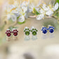 Paw Print Birthstone Earrings