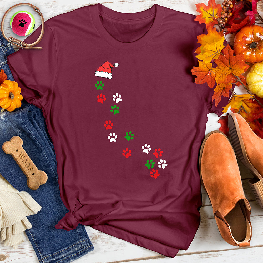Santa Hat Paw Path Tee