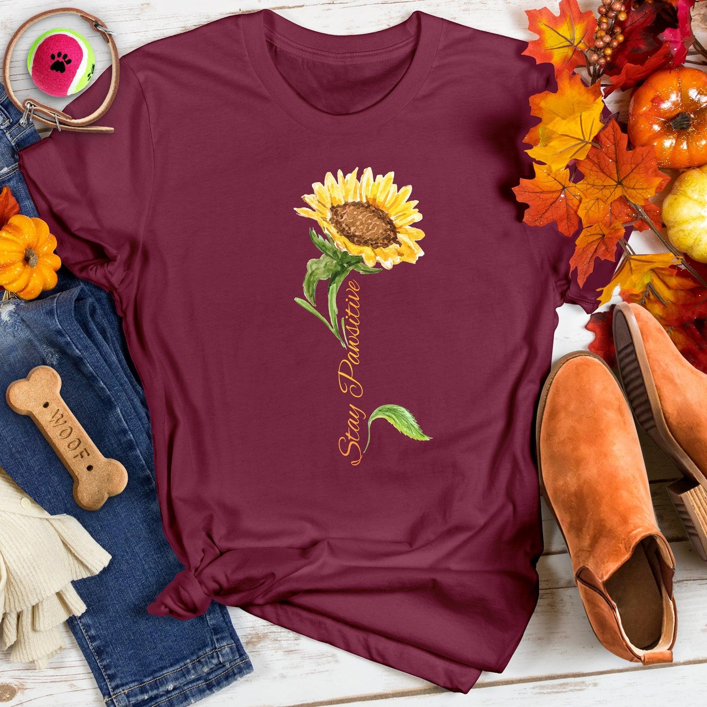 Stay Pawsitive Stem Tee