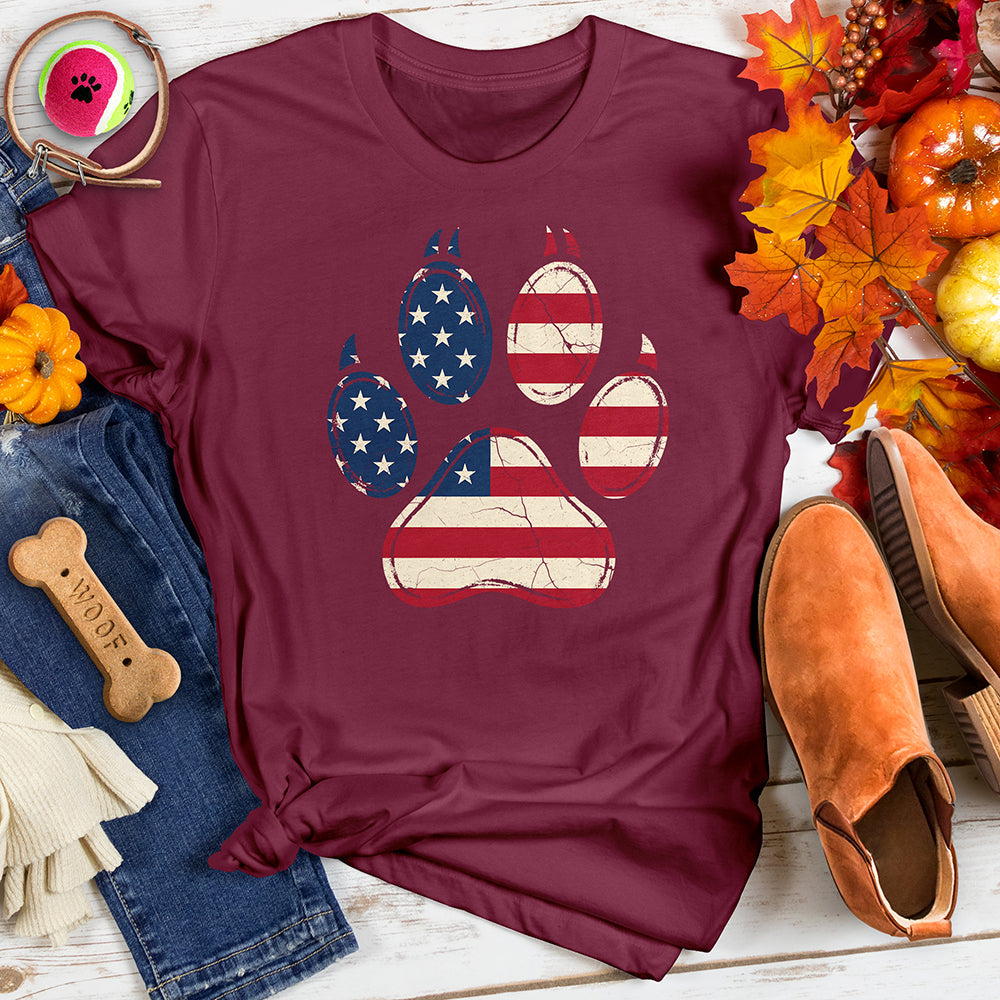 Dog Paw US Flag Tee