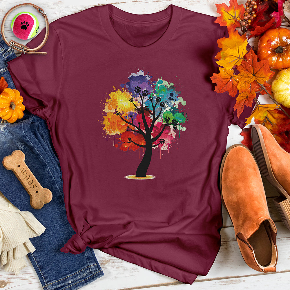 Rainbow Paw Tree Tee