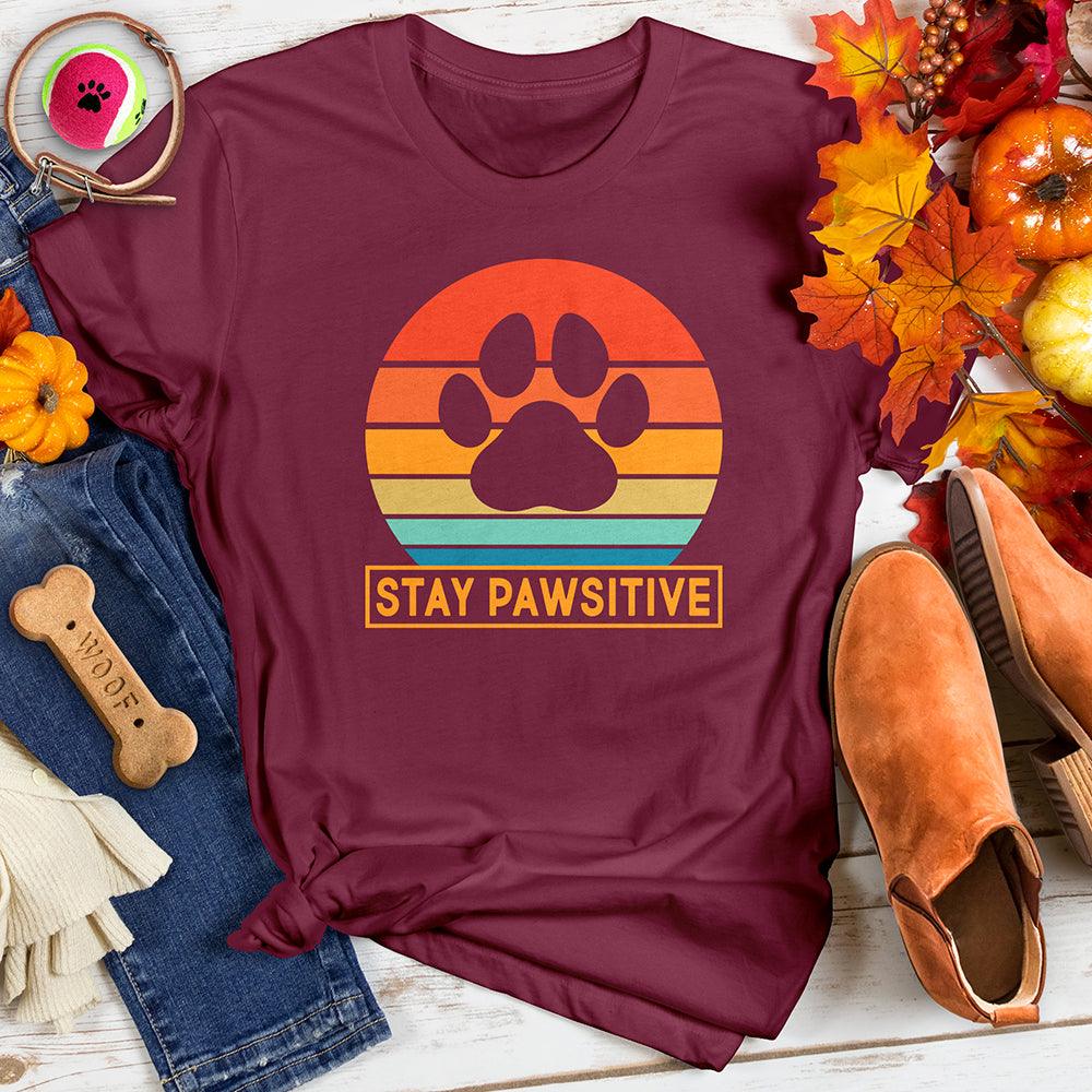 Stay Pawsitive Retro Sunrise Tee