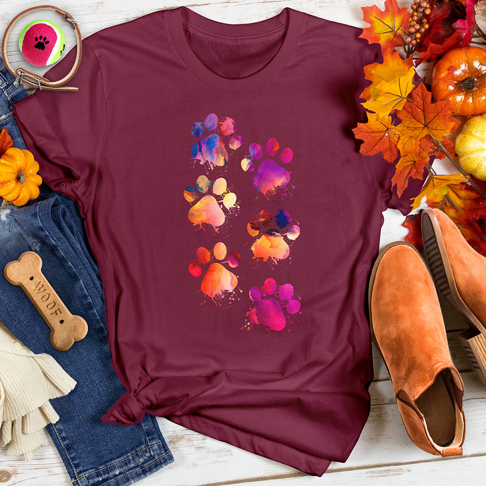 Vibrant Paw Splash Tee