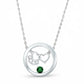 Paw Heart Birthstone Necklaces