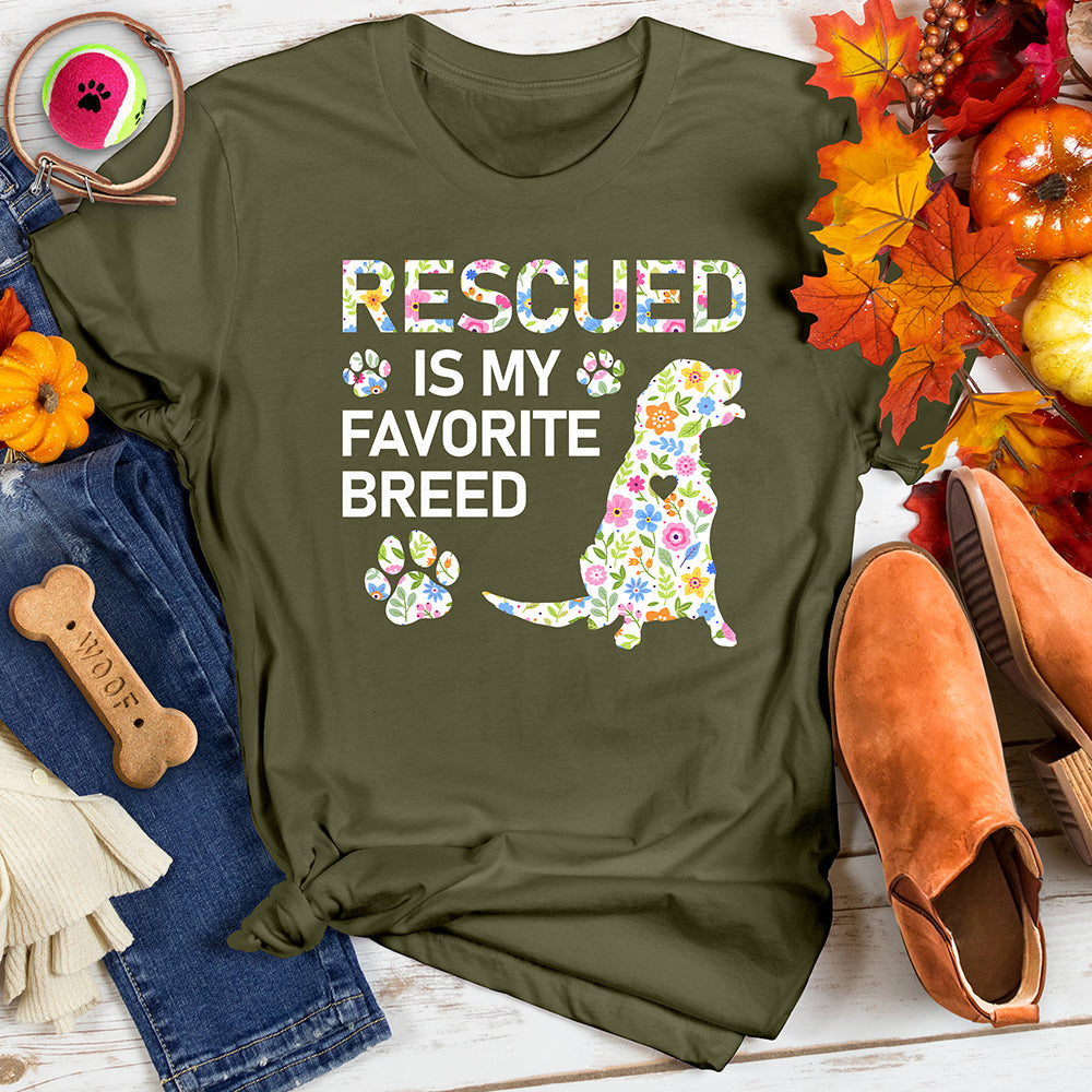 Rescued is My Favorite Breed Tee