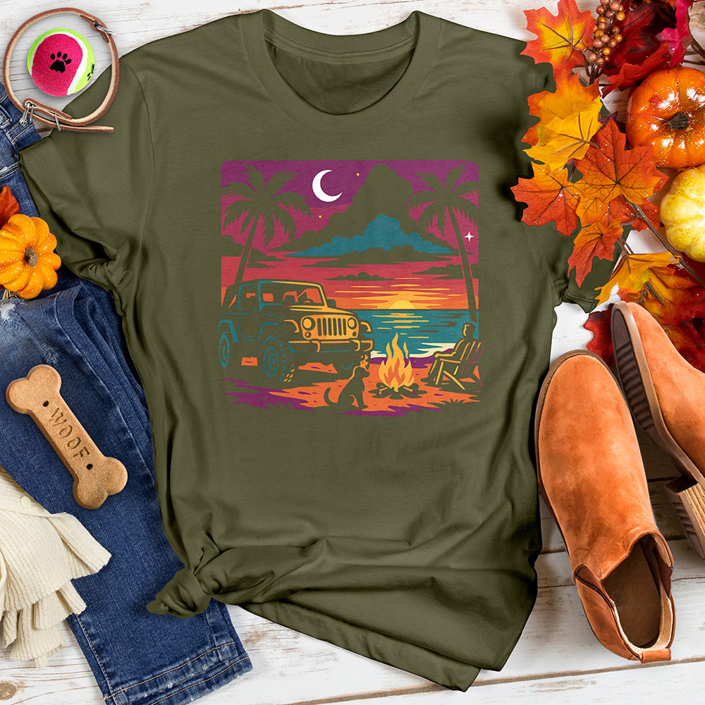 Nighttime Beach Scene Tee