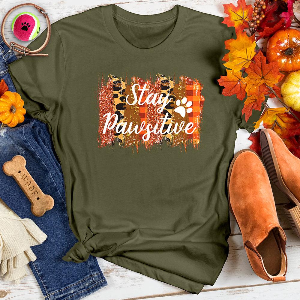 Stay Pawsitive Leopard Fall Tee