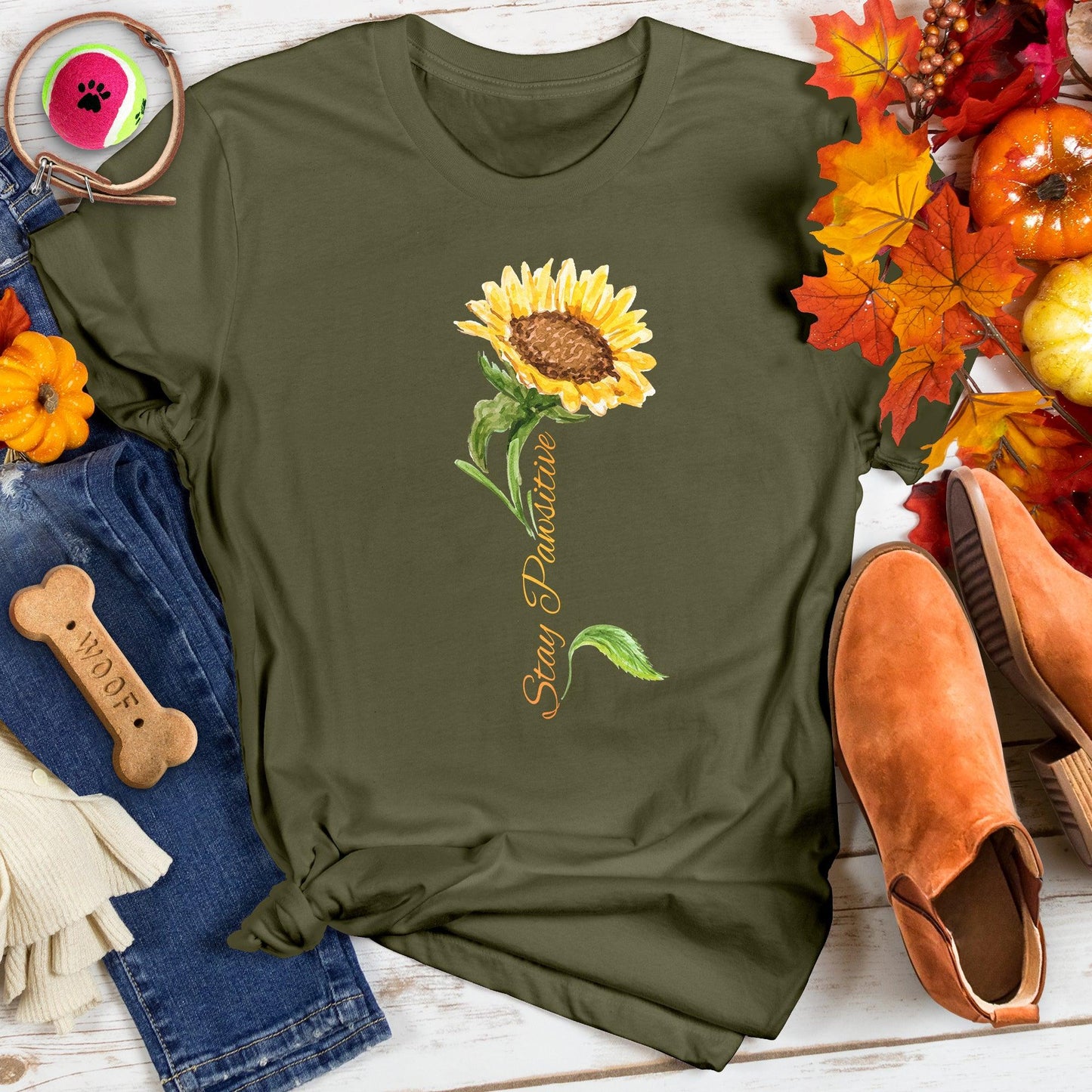 Stay Pawsitive Stem Tee